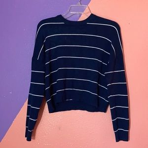 Crop Long Sleeve Stripped Shirt